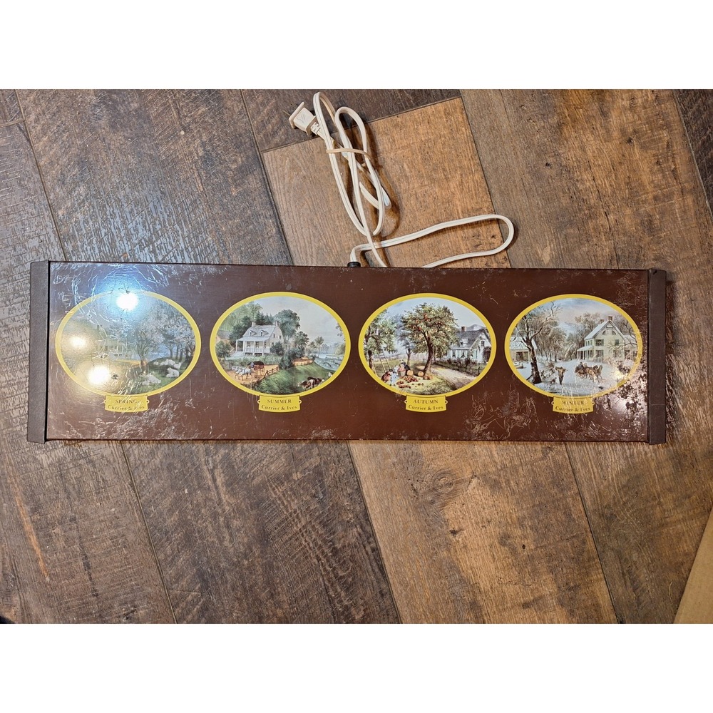 Currier and Ives WARM-O-MATIC‎ 4 Seasons 25" X 7" Vntg Heating Hot Plate Buffet